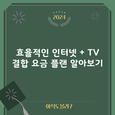 효율적인 인터넷 + TV 결합 요금 플랜 알아보기