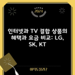 인터넷과 TV 결합 상품의 혜택과 요금 비교: LG, SK, KT