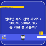 인터넷 속도 선택 가이드: 100M, 500M, 1G 중 어떤 걸 고를까?