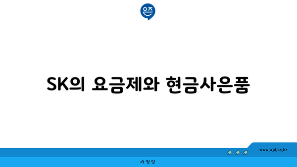 SK의 요금제와 현금사은품