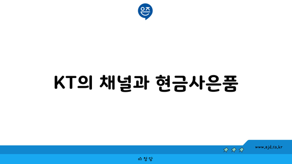 KT의 채널과 현금사은품