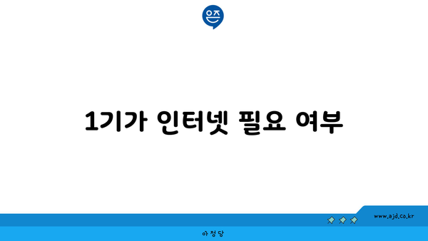 1기가 인터넷 필요 여부