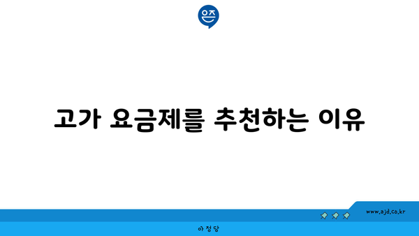 고가 요금제를 추천하는 이유