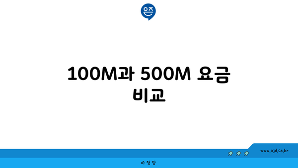 100M과 500M 요금 비교