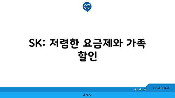 SK: 저렴한 요금제와 가족 할인