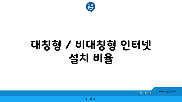 대칭형 / 비대칭형 인터넷 설치 비율