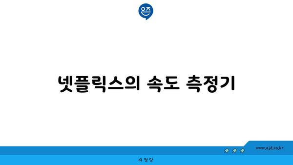 넷플릭스의 속도 측정기