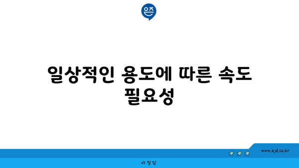 일상적인 용도에 따른 속도 필요성