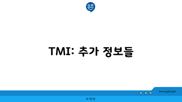 TMI: 추가 정보들