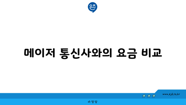 메이저 통신사와의 요금 비교