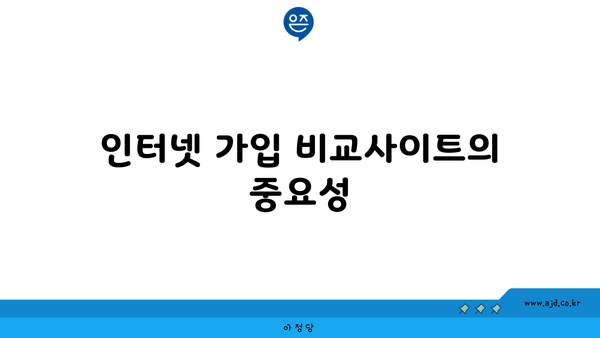 인터넷 가입 비교사이트의 중요성