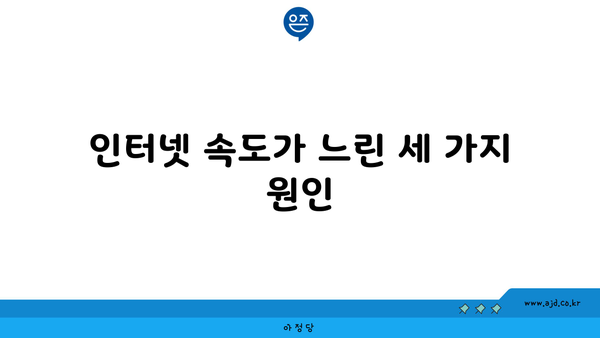 인터넷 속도가 느린 세 가지 원인