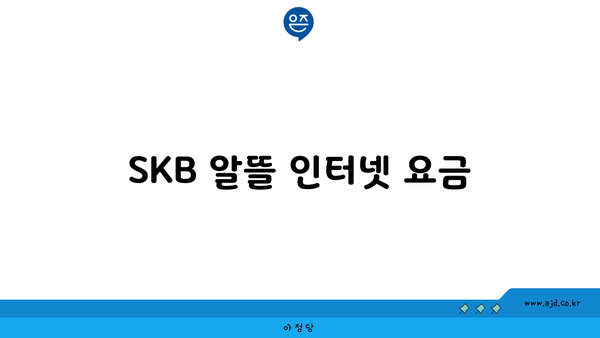 SKB 알뜰 인터넷 요금