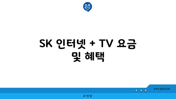 SK 인터넷 + TV 요금 및 혜택