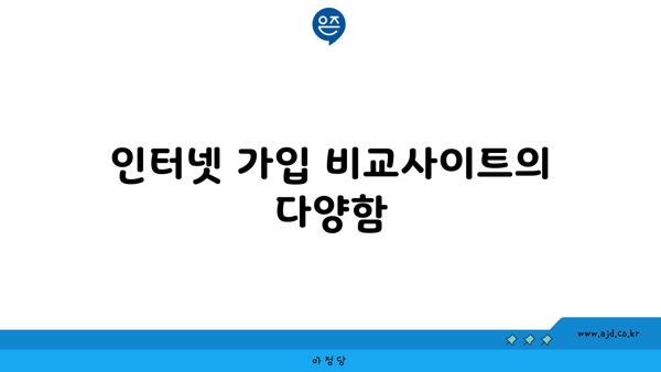 인터넷 가입 비교사이트의 다양함