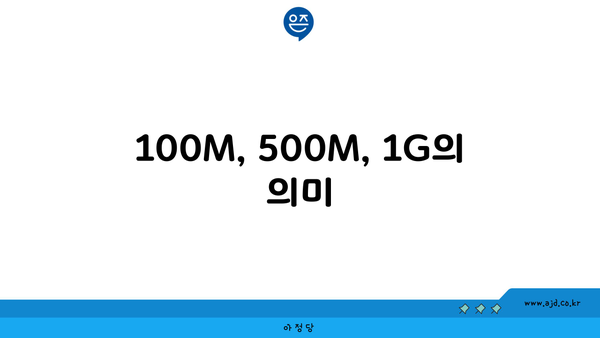 100M, 500M, 1G의 의미