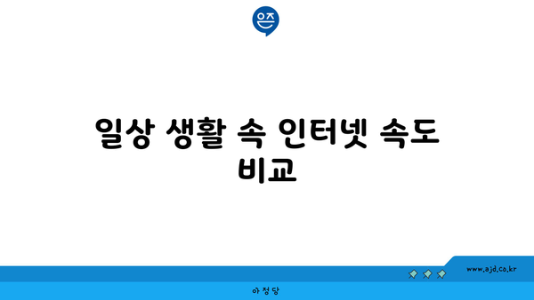 일상 생활 속 인터넷 속도 비교