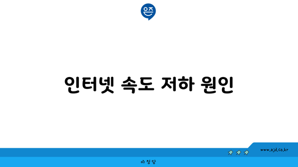 인터넷 속도 저하 원인