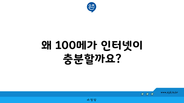 왜 100메가 인터넷이 충분할까요?