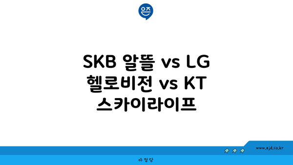 SKB 알뜰 vs LG 헬로비전 vs KT 스카이라이프