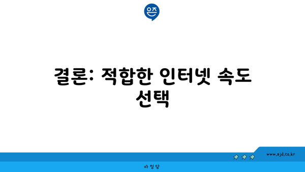 결론: 적합한 인터넷 속도 선택