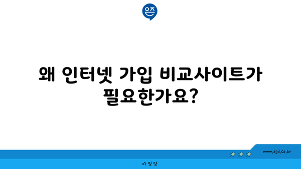 왜 인터넷 가입 비교사이트가 필요한가요?