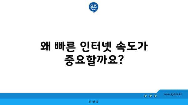 왜 빠른 인터넷 속도가 중요할까요?