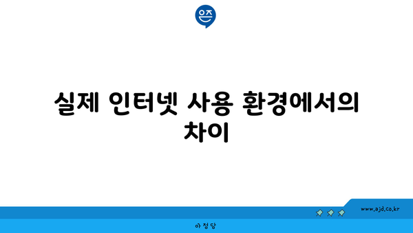 실제 인터넷 사용 환경에서의 차이