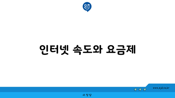 인터넷 속도와 요금제