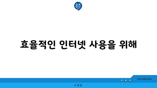 효율적인 인터넷 사용을 위해