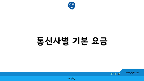 통신사별 기본 요금