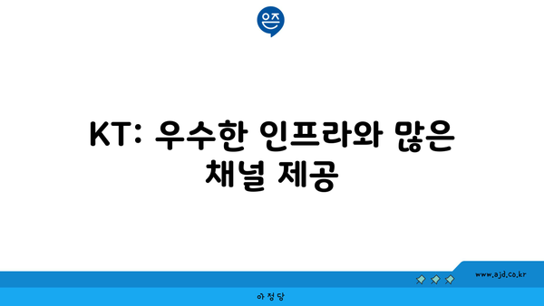 KT: 우수한 인프라와 많은 채널 제공