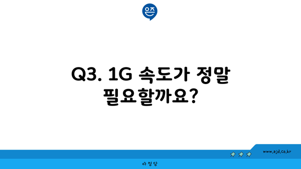 Q3. 1G 속도가 정말 필요할까요?