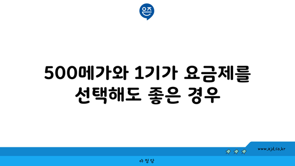 500메가와 1기가 요금제를 선택해도 좋은 경우