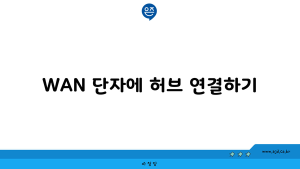 WAN 단자에 허브 연결하기