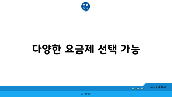 다양한 요금제 선택 가능