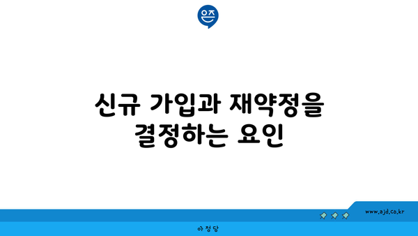 신규 가입과 재약정을 결정하는 요인