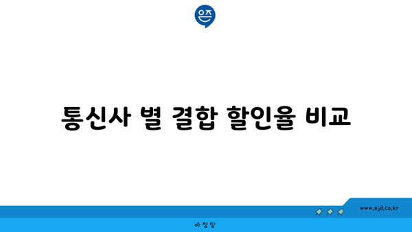 통신사 별 결합 할인율 비교