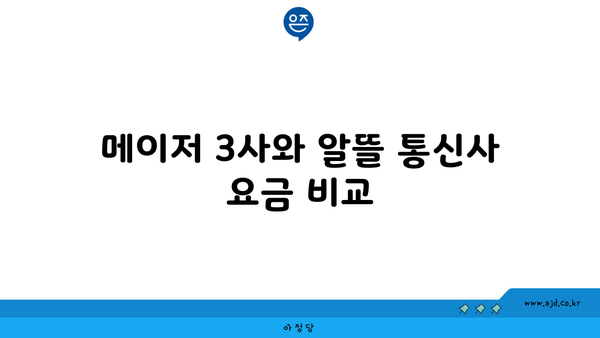 메이저 3사와 알뜰 통신사 요금 비교