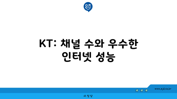 KT: 채널 수와 우수한 인터넷 성능