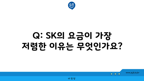 Q: SK의 요금이 가장 저렴한 이유는 무엇인가요?