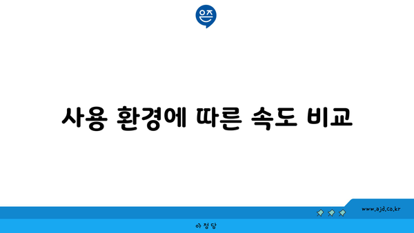 사용 환경에 따른 속도 비교