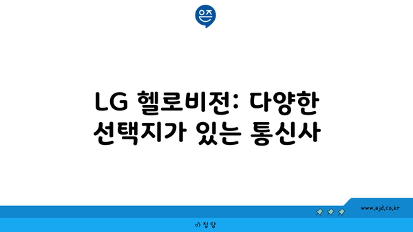 LG 헬로비전: 다양한 선택지가 있는 통신사