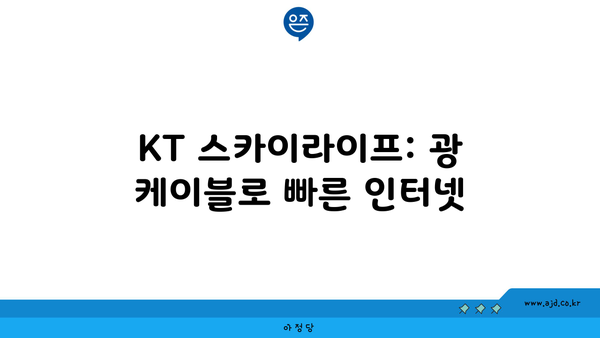 KT 스카이라이프: 광 케이블로 빠른 인터넷