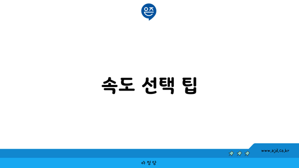 속도 선택 팁