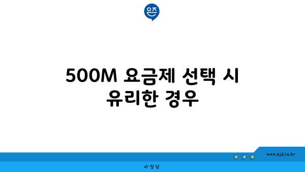 500M 요금제 선택 시 유리한 경우