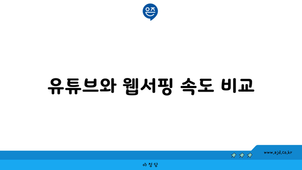 유튜브와 웹서핑 속도 비교