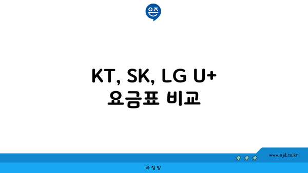 KT, SK, LG U+ 요금표 비교