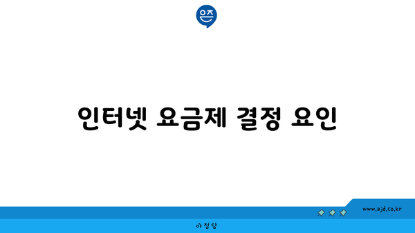 인터넷 요금제 결정 요인