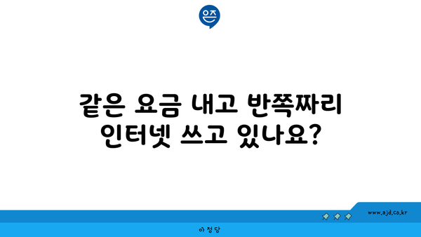 같은 요금 내고 반쪽짜리 인터넷 쓰고 있나요?